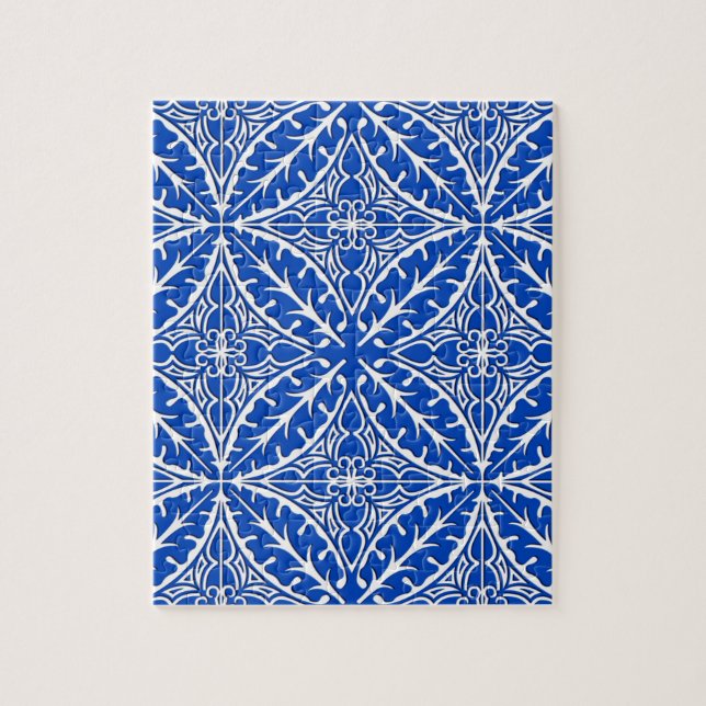 Quebra-cabeça Azulejos marroquinos - azul de cobalto e branco (Vertical)