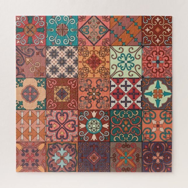 Quebra-cabeça Azulejos Portugueses: Estilo Talavera Azulejo. (Vertical)