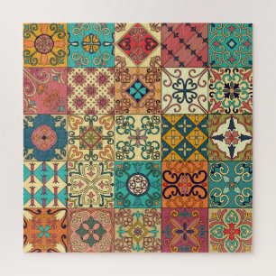 Quebra-cabeça Azulejos Portugueses: padrão uniforme do estilo Az