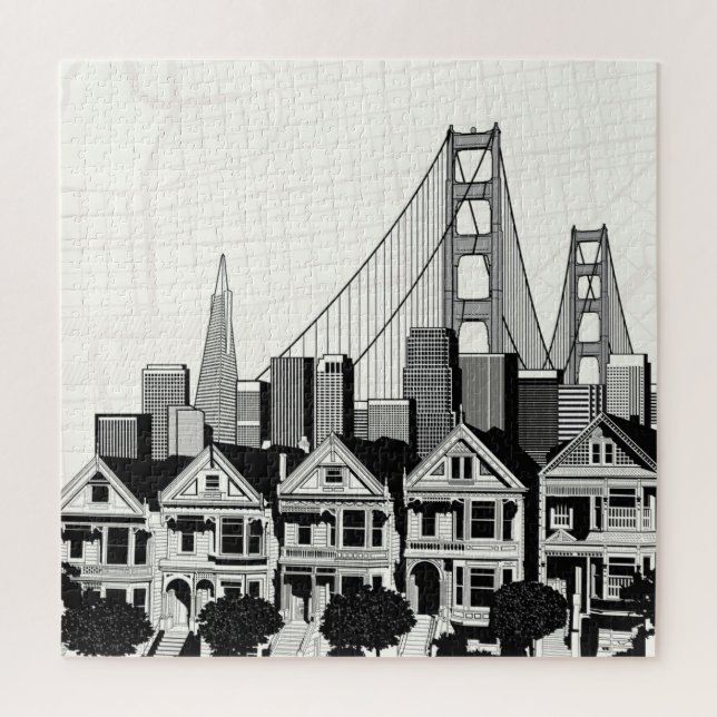 Quebra-cabeça B&W San Francisco Califórnia (Vertical)