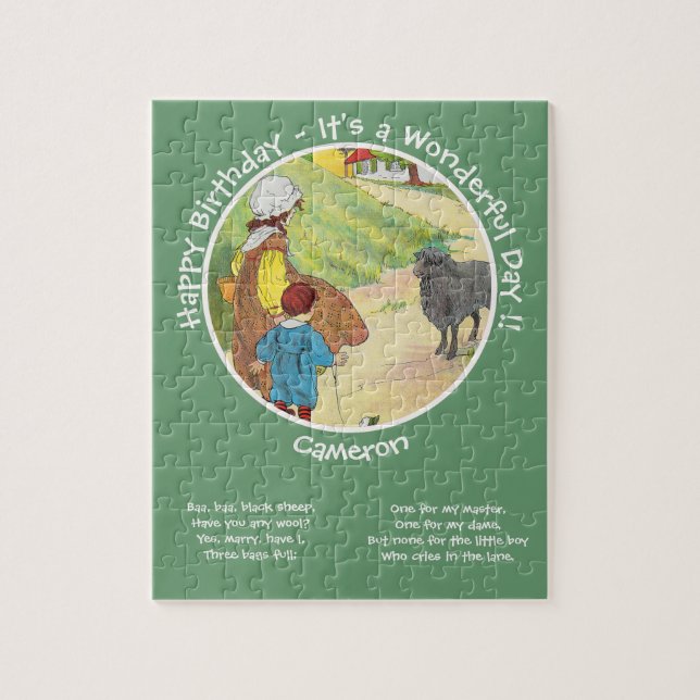 Quebra-cabeça Baa, Baa, Coleção de Festas de aniversário de Ovin (Vertical)