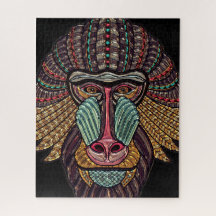 Baboão de vidro retido mosaico animal arte african