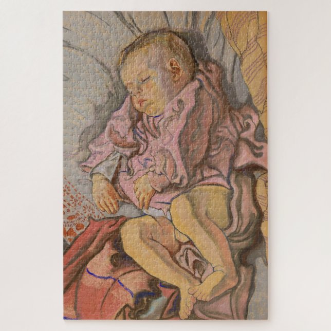 Quebra-cabeça Baby Boy dormindo no Travesseiro (Vertical)