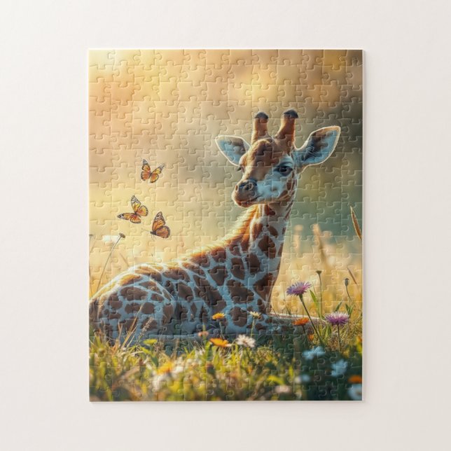 Quebra-cabeça Baby Giraffe ao sol (Vertical)