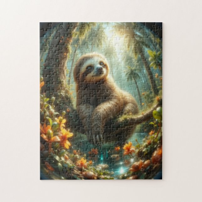 Quebra-cabeça Baby Sloth à luz do sol (Vertical)