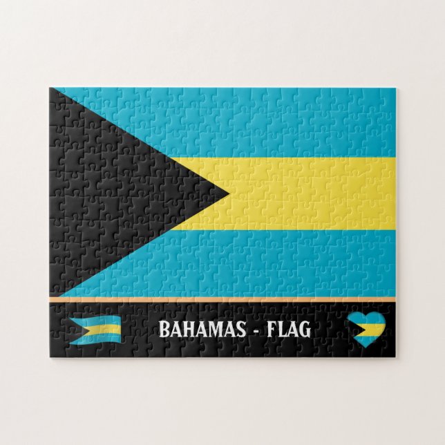 Quebra-cabeça Bahamas Bandeira e Baamas país / Baamas (Horizontal)