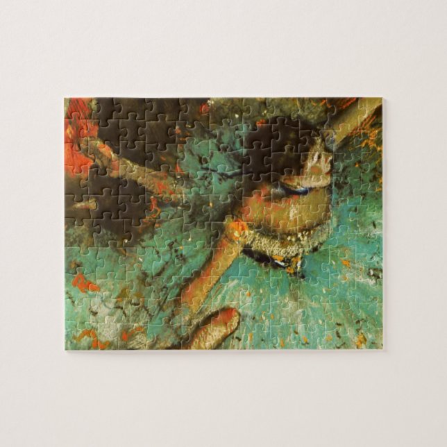 Quebra-cabeça Bailarina Dança Dançarina Verde Degas Pintura (Horizontal)