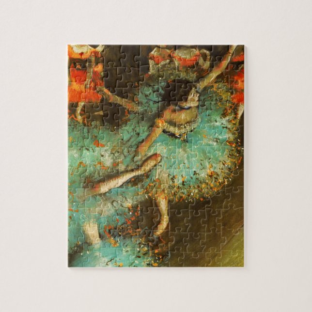Quebra-cabeça Bailarina Dança Dançarina Verde Degas Pintura (Vertical)
