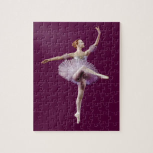 Quebra-cabeça Bailarina em customizável roxo e branco