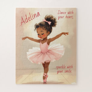 Quebra-cabeça Bailarina Menina com Tutu Rosa Personalizado