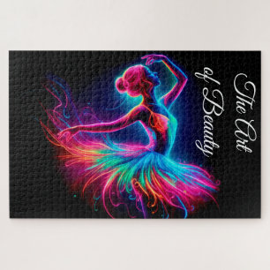 Quebra-cabeça bailarina neon art, dançarina adorável boêmia, col