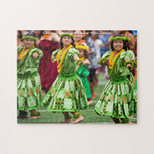 Quebra-cabeça Bailarinas havaianas de Hula. Saudações de Natal