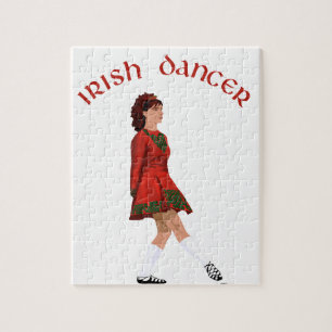 Quebra-cabeça Bailarino Irlandês de Sapato Macio de Vermelho