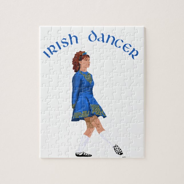 Quebra-cabeça Bailarino Irlandês de Sapato Macio em Azul (Vertical)