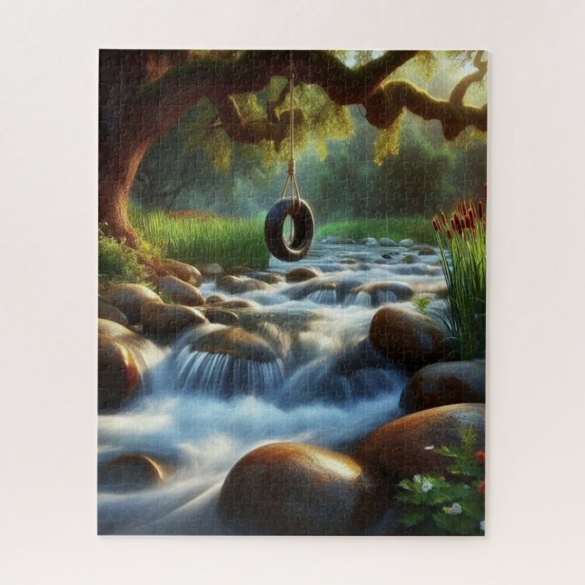 Quebra-cabeça Balança de Árvore Sobre Água (Vertical)