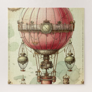 Quebra-cabeça Balão de ar quente, cor-de-rosa, a vapor-jato (2)