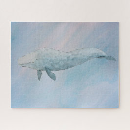 Quebra-cabeça Baleia Azul Oceânica de Aquarela
