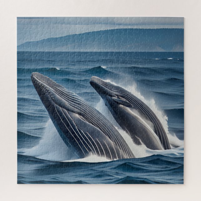 Quebra-cabeça Baleias jubarte majestosas em movimento (Vertical)