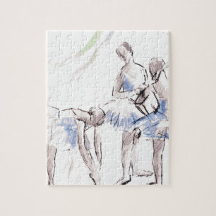 Quebra-cabeça Ballerina Balé de Aquarela