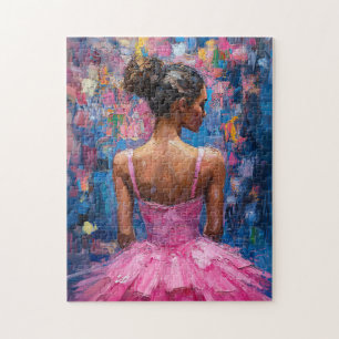 Quebra-cabeça Ballerina em uma pintura Tutu Rosa Quente