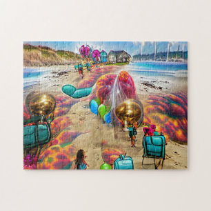 Quebra-cabeça Balões Psicodélicos Boas-vindas a casa Quebra-cabe