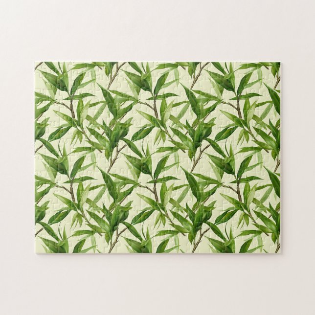 Quebra-cabeça Bambu deixa verde padrão (Horizontal)