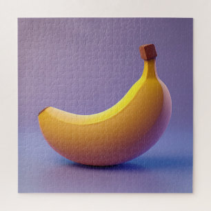 Quebra-cabeça Banana Fofa com Fundo Roxo