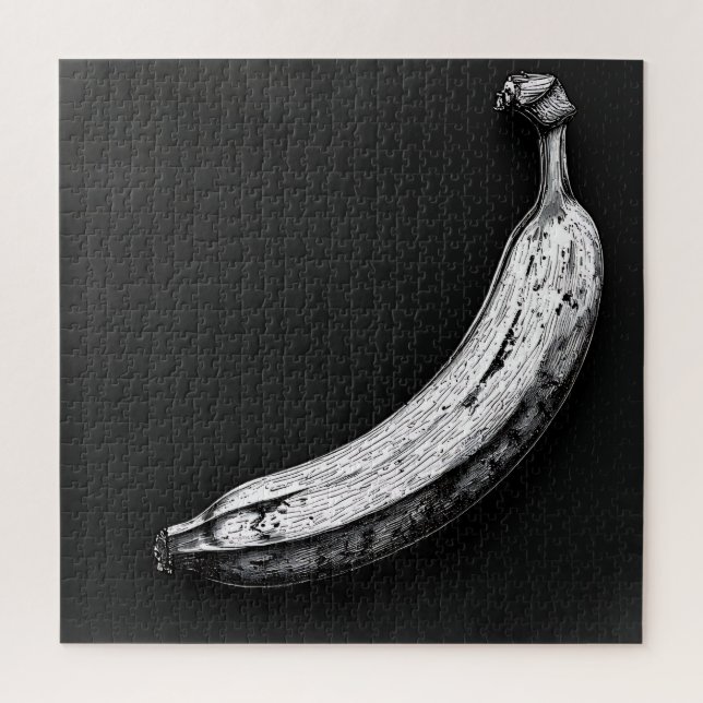 Quebra-cabeça Banana Preto e Branco (Vertical)