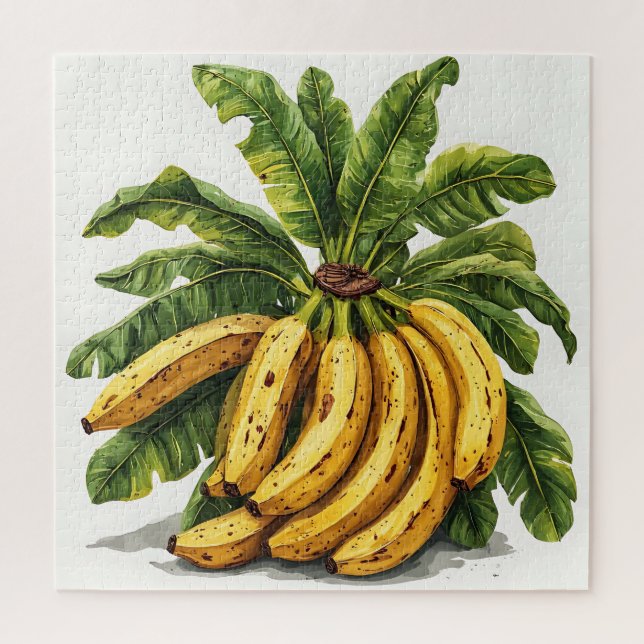 Quebra-cabeça Bananas e suas folhas verdes (Vertical)