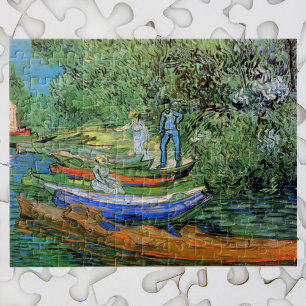 Quebra-cabeça Banco do Oise em Auvers por Vincent van Gogh