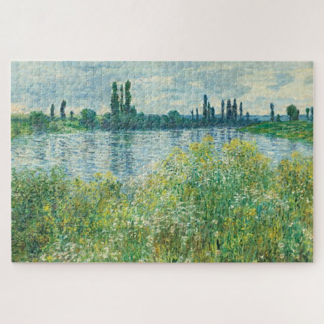Quebra-cabeça Bancos do rio Sena por Monet (Horizontal)