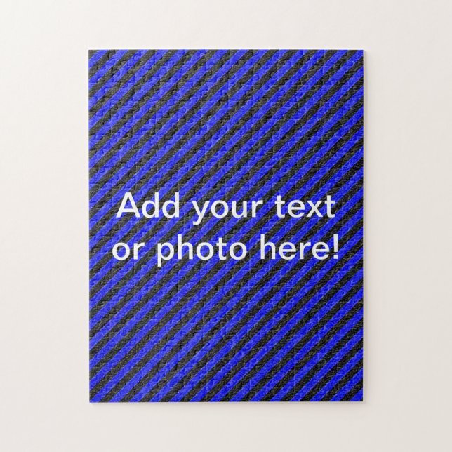 Quebra-cabeça Bandas de Diagonal Finas Pretas e Azuis (Vertical)