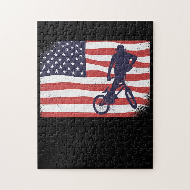 Quebra-cabeça bandeira americana BMX (Vertical)
