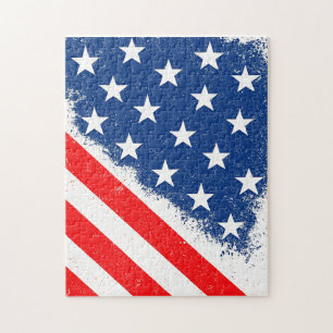 Quebra-cabeça Bandeira Americana Camisa Estrelas Patriótica dos 