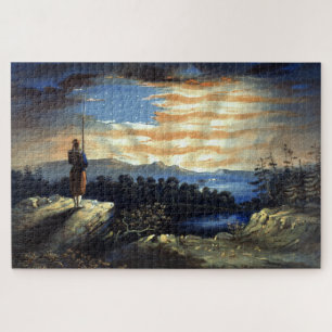 Quebra-cabeça Bandeira Americana Celestial no Céu, Guerra Civil