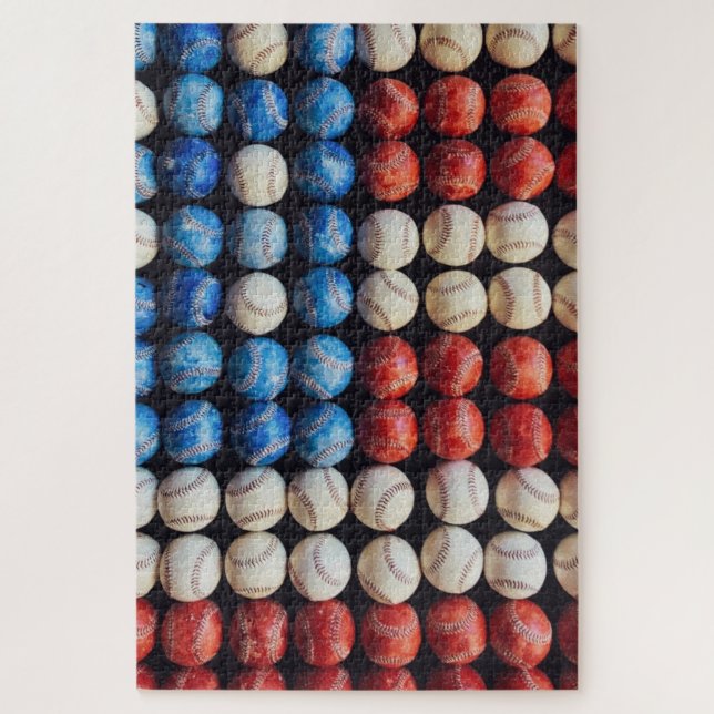 Quebra-cabeça Bandeira Americana do Baseball (Vertical)