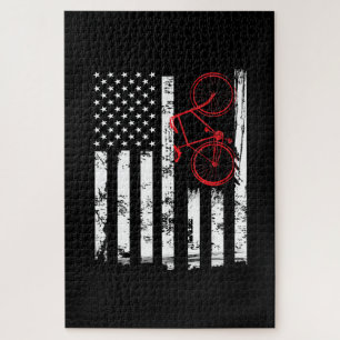 Quebra-cabeça Bandeira americana Mountain Biking e ciclismo