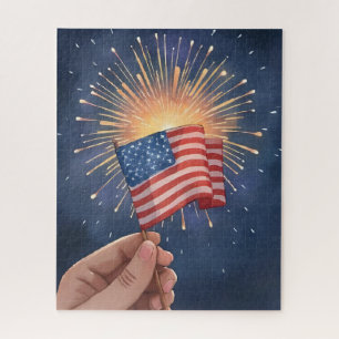 Quebra-cabeça Bandeira Americana Patriótica