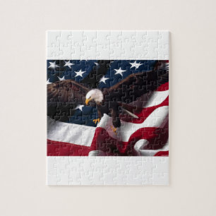 Quebra-cabeça Bandeira americana patriótica de Eagle