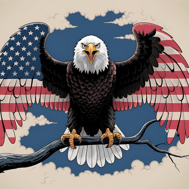 Quebra-cabeça Bandeira Bald-Eagle Americana (Criador carregado)