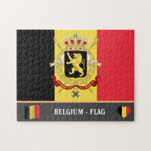Quebra-cabeça Bandeira belga e país belga / Bélgica Jigseru Pu