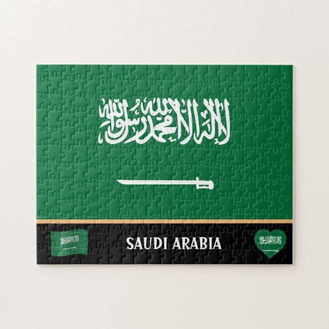 Quebra-cabeça Bandeira da Arábia Saudita e país saudita / Arábia (Horizontal)