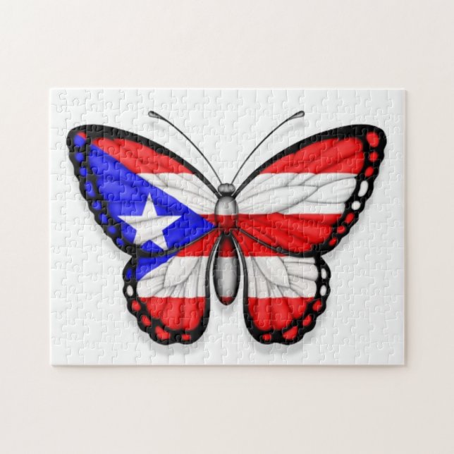 Quebra-cabeça Bandeira da borboleta de Puerto Rico (Horizontal)