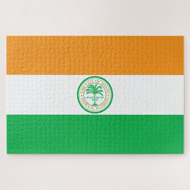 Quebra-cabeça Bandeira da cidade de Miami (Flórida) (Horizontal)