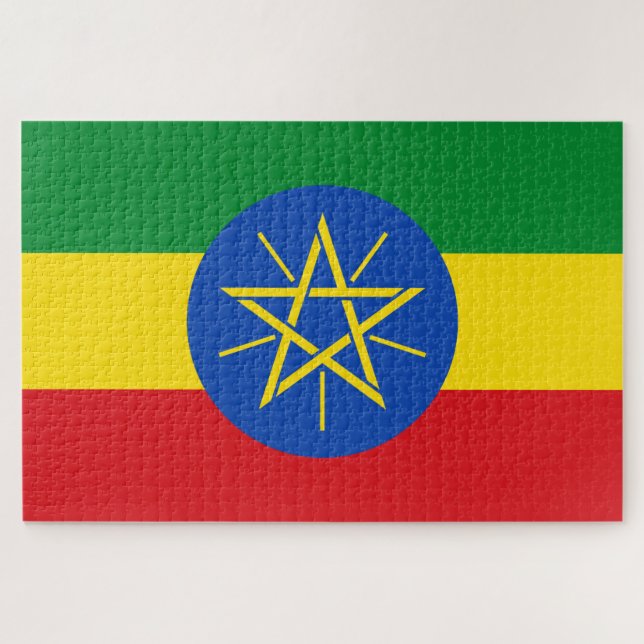 Quebra-cabeça Bandeira da Etiópia (Horizontal)