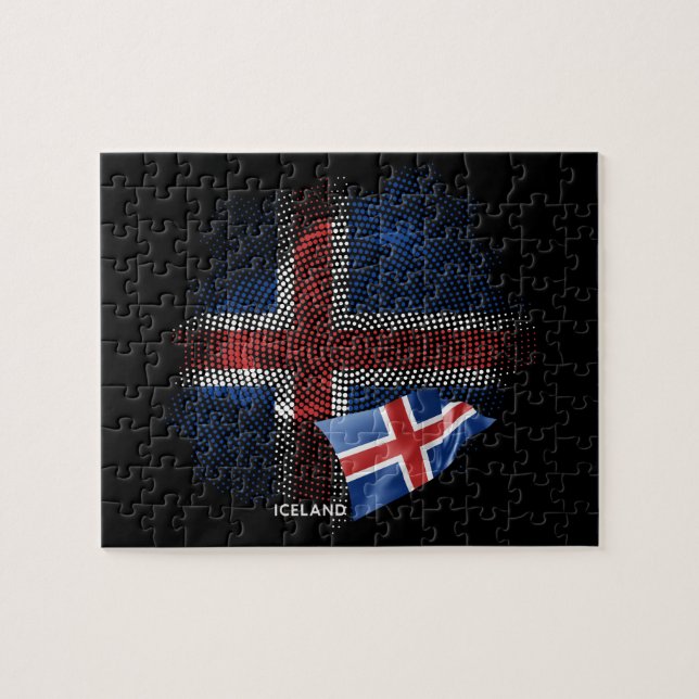 Quebra-cabeça bandeira da Islândia (Horizontal)