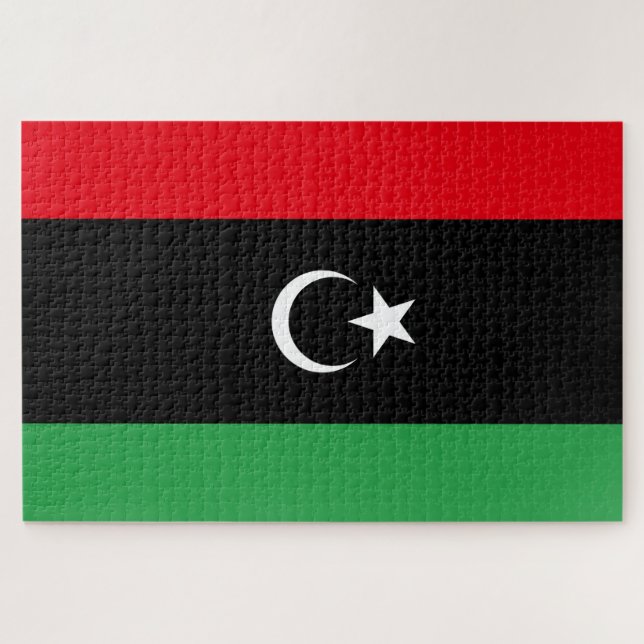 Quebra-cabeça Bandeira da Líbia (Horizontal)