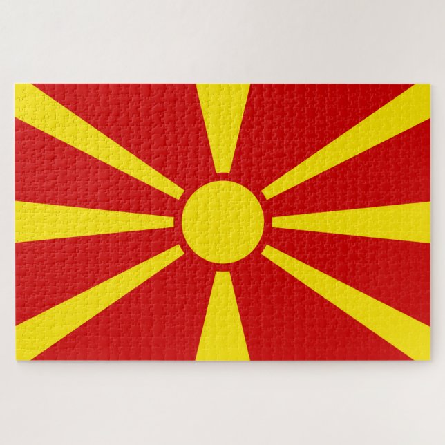 Quebra-cabeça Bandeira da Macedônia do Norte (Horizontal)