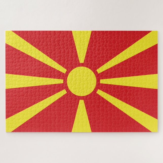 Quebra-cabeça Bandeira da Macedônia do Norte (Horizontal)