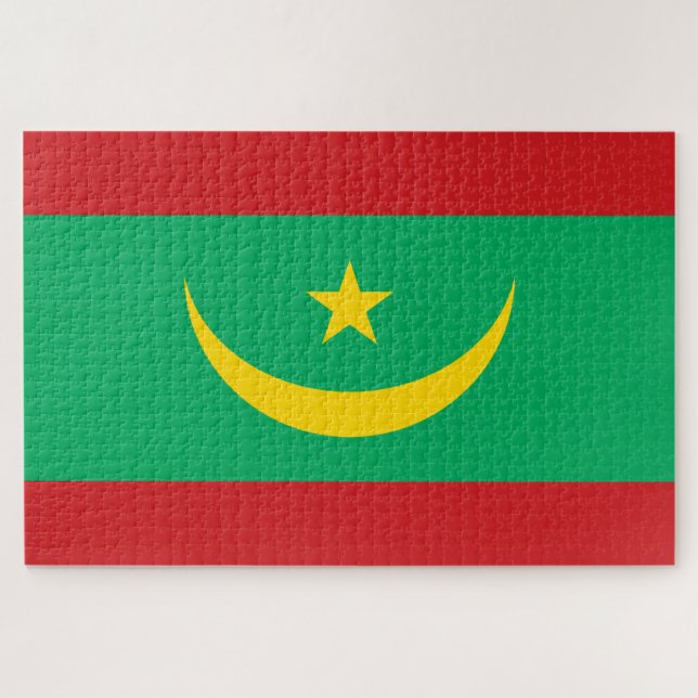 Quebra-cabeça Bandeira da Mauritânia (Horizontal)